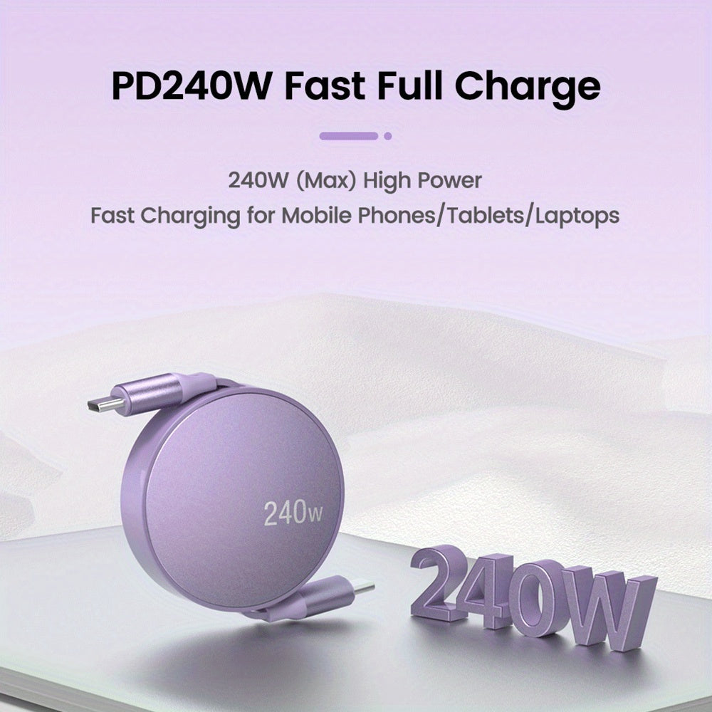 Type C to C Retractable Fast Charging Cable