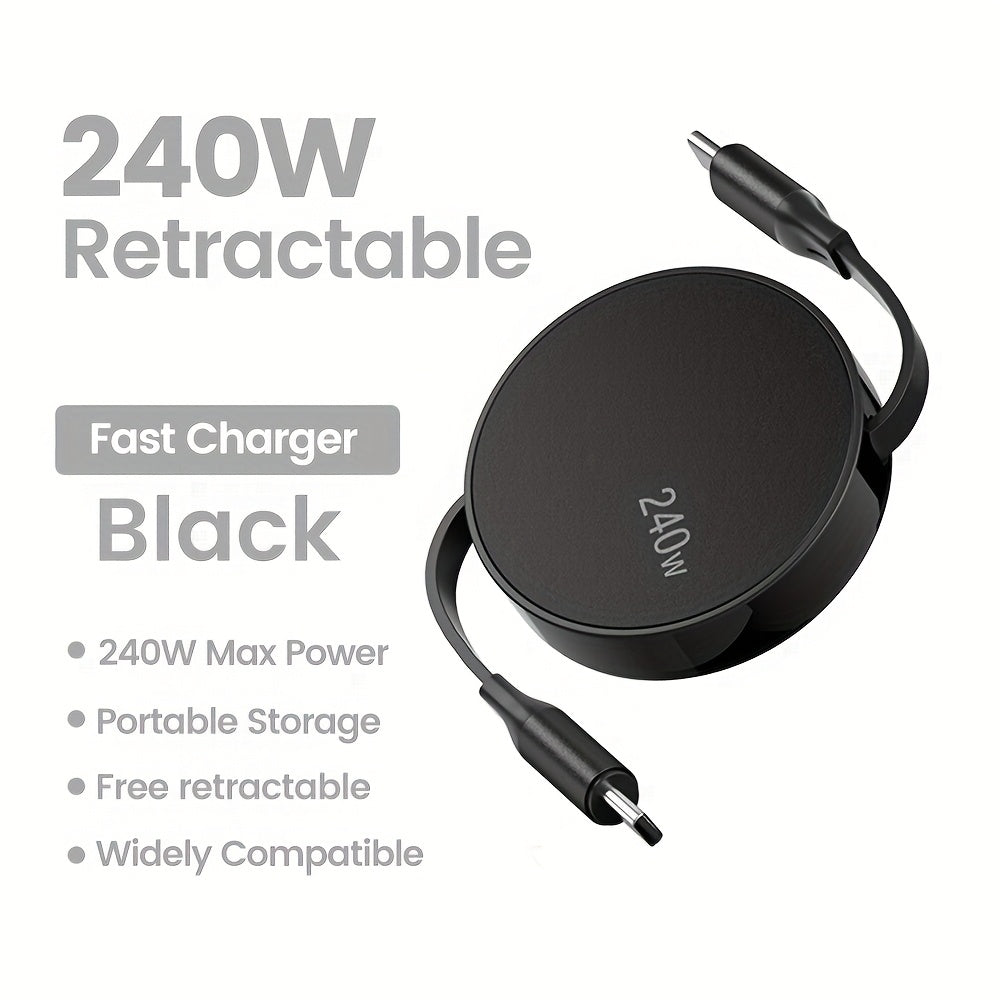 Type C to C Retractable Fast Charging Cable