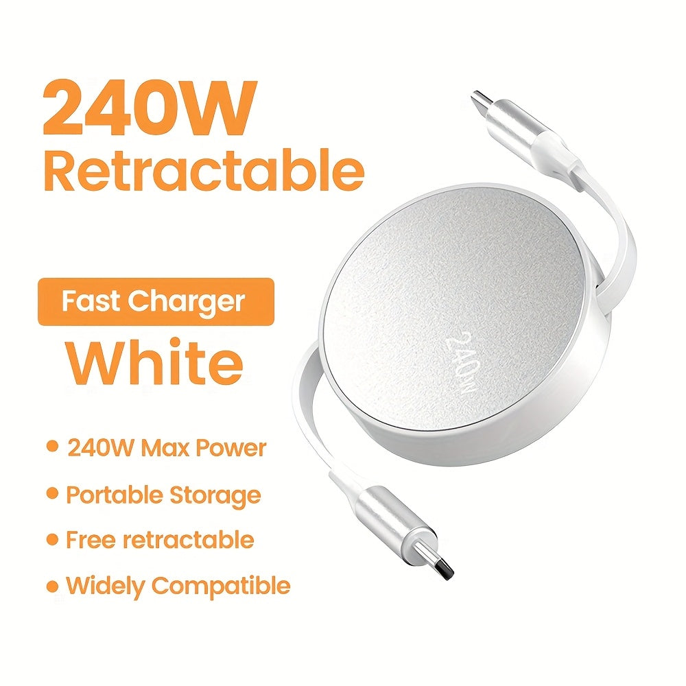 Type C to C Retractable Fast Charging Cable
