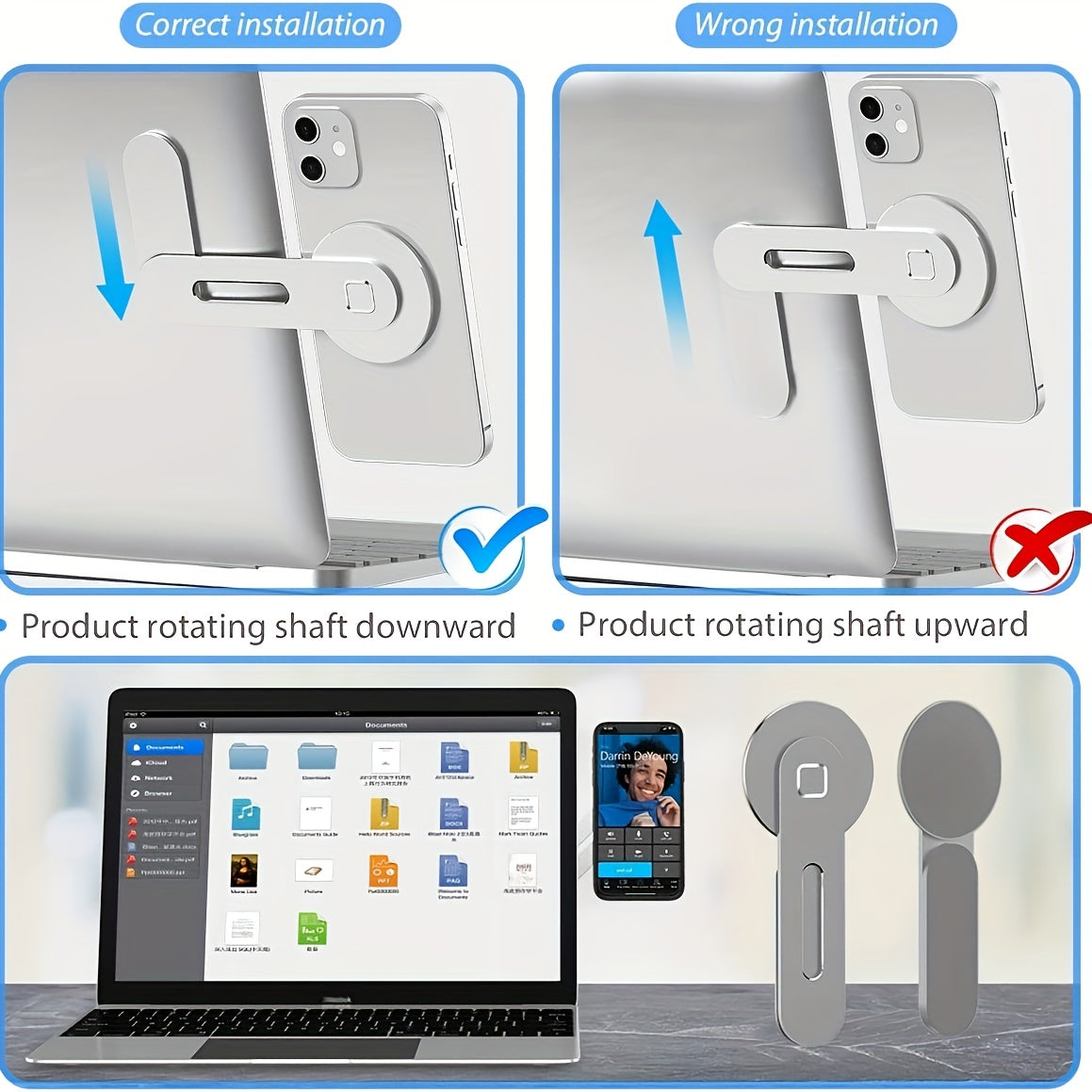 Magnetic Phone Holder for Laptop