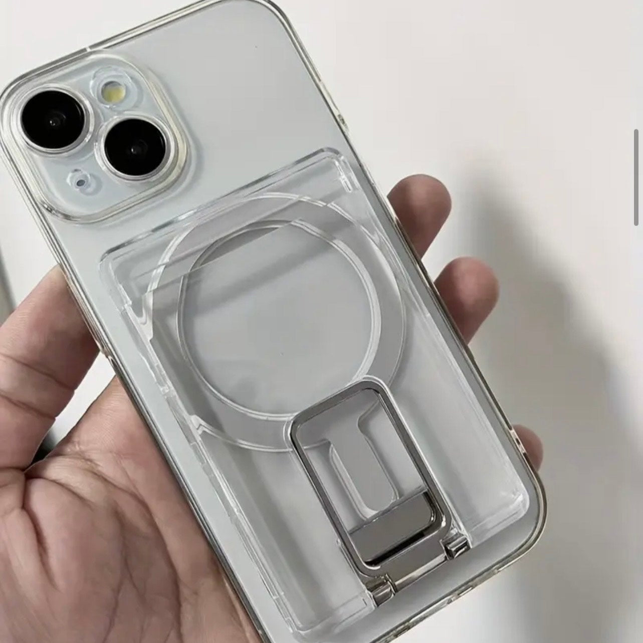 Mobile Phone Wallet with Metal Stand