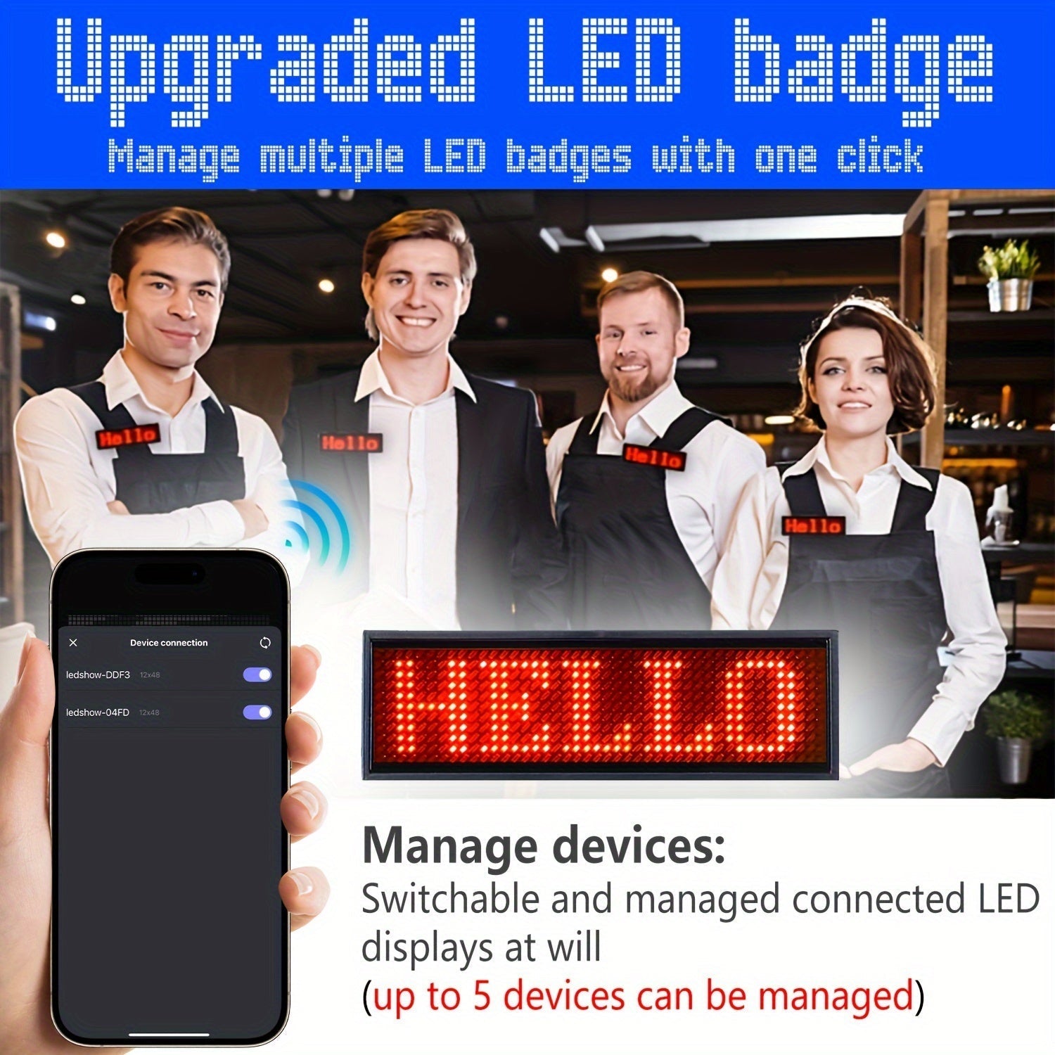 Wireless LED Badge