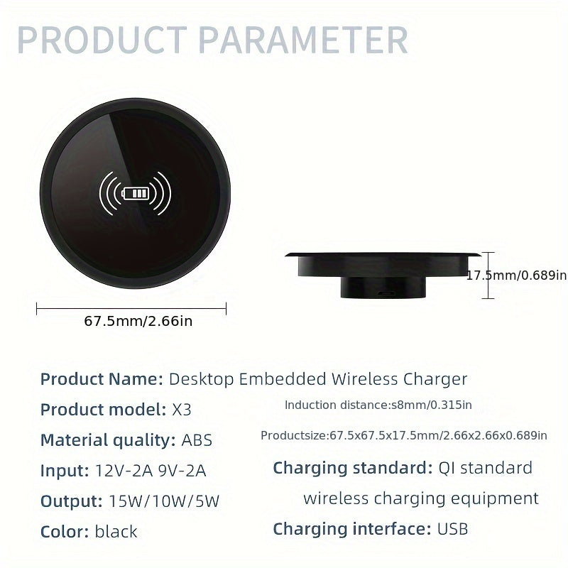Built-in Desktop Wireless Charger
