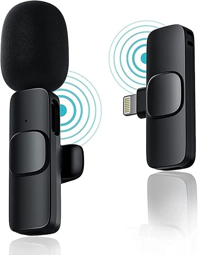 K9 Dual Microphone Mic Plug &amp; Play USB Type C &amp; IOS Wireless Lavalier Microphone Auto Sync Noise Reduction NO APP or Bluetooth Needed- Dual Mic